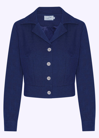 1940'er stils jakke - blå denimlook bluse Daisy Dapper 