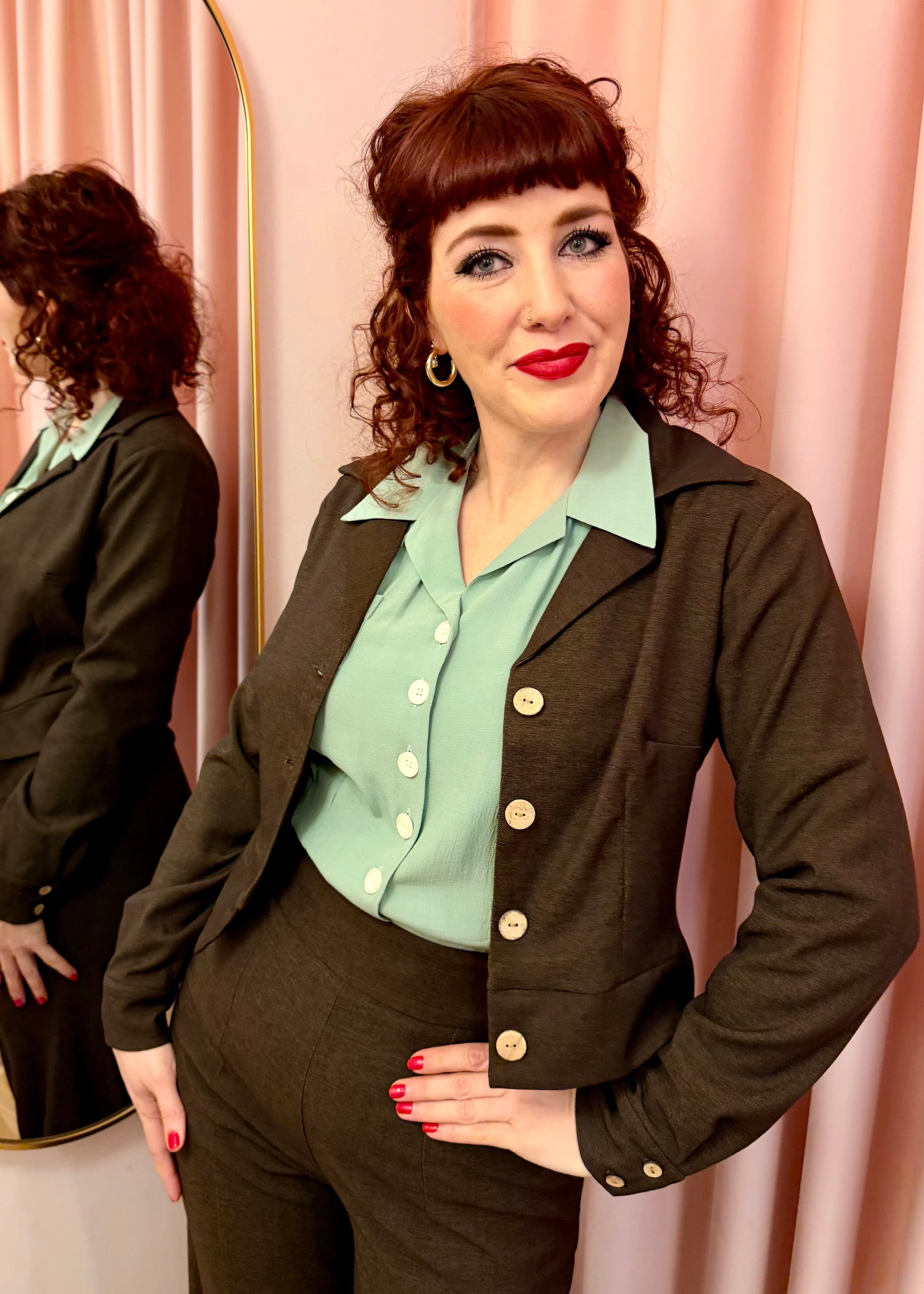 1940'er stils jakke - brun jakke Daisy Dapper 