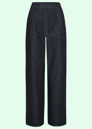 1940's button jeans i mørkeblå denim jeans Freddies Of Pinewood 