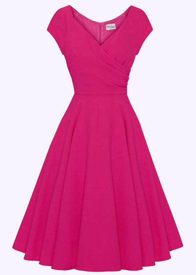 1950'er Hourglass swingkjole i hot pink tøj Pretty Dress Company 