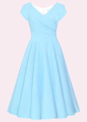 1950'er Hourglass swingkjole i lyseblå swing kjole Pretty Dress Company 
