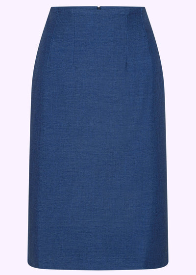 1950'er stils pencilnederdel i blå denim-look pencil nederdel Daisy Dapper 