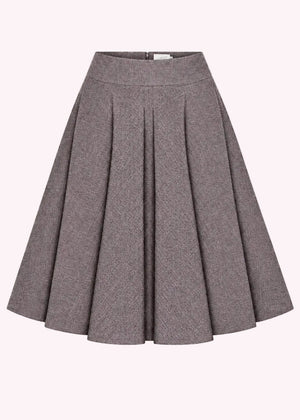 1950'er stils swingnederdel - grå linen look swing nederdel Daisy Dapper 
