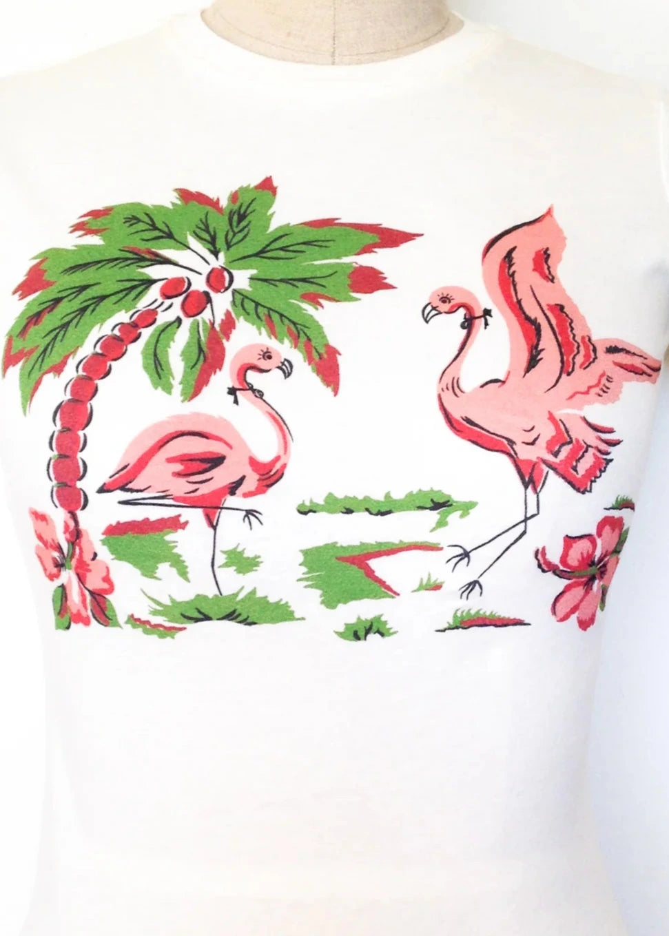 1950'er stils T-shirt "Pink Flamingo" t-shirt Mischief Made 