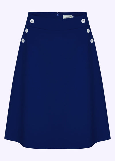 A-line nederdel med knapper i navy blå aline nederdel Daisy Dapper 