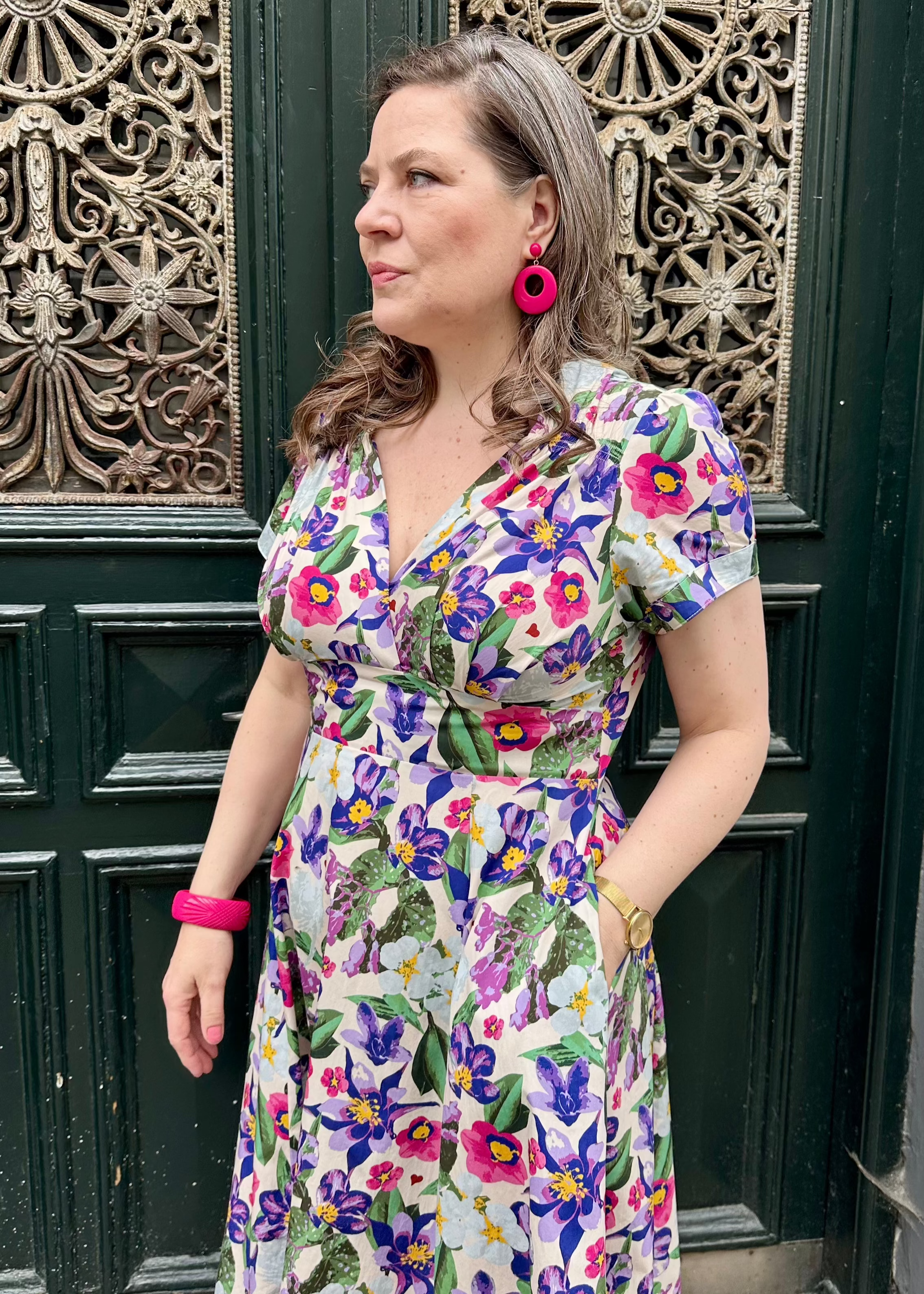 Ava sweetheart kjole i tropical blomster mønster aline kjole Weekend Doll 