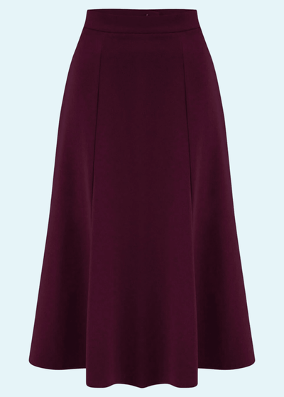 Bette Midi nederdel i Aubergine aline nederdel Weekend Doll 