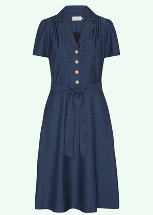 Betty skjortekjole i mørk denim (efterårs version) Kjoler Daisy Dapper 