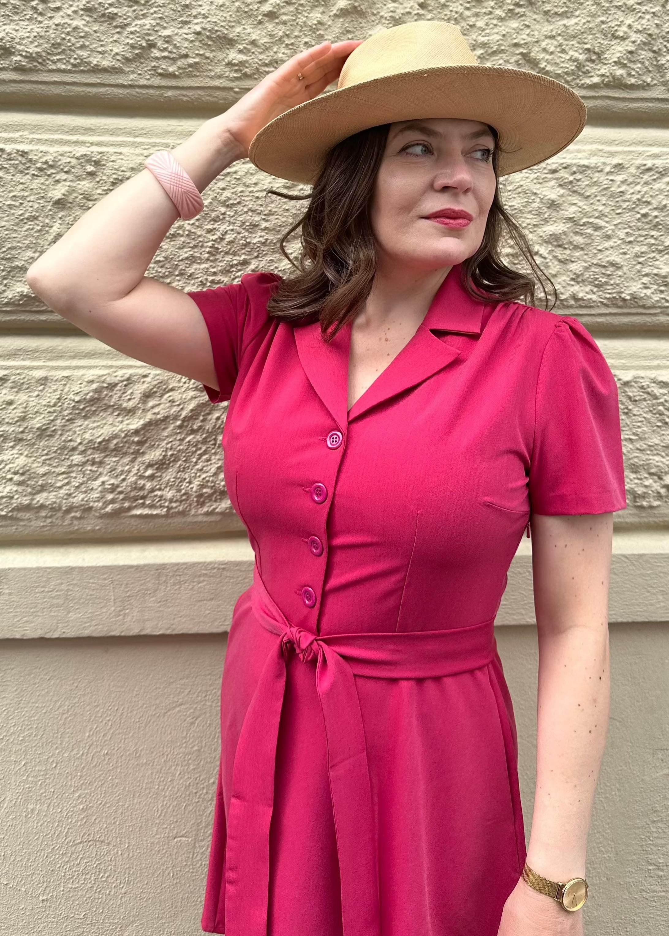 Betty skjortekjole i raspberry Kjoler Daisy Dapper 