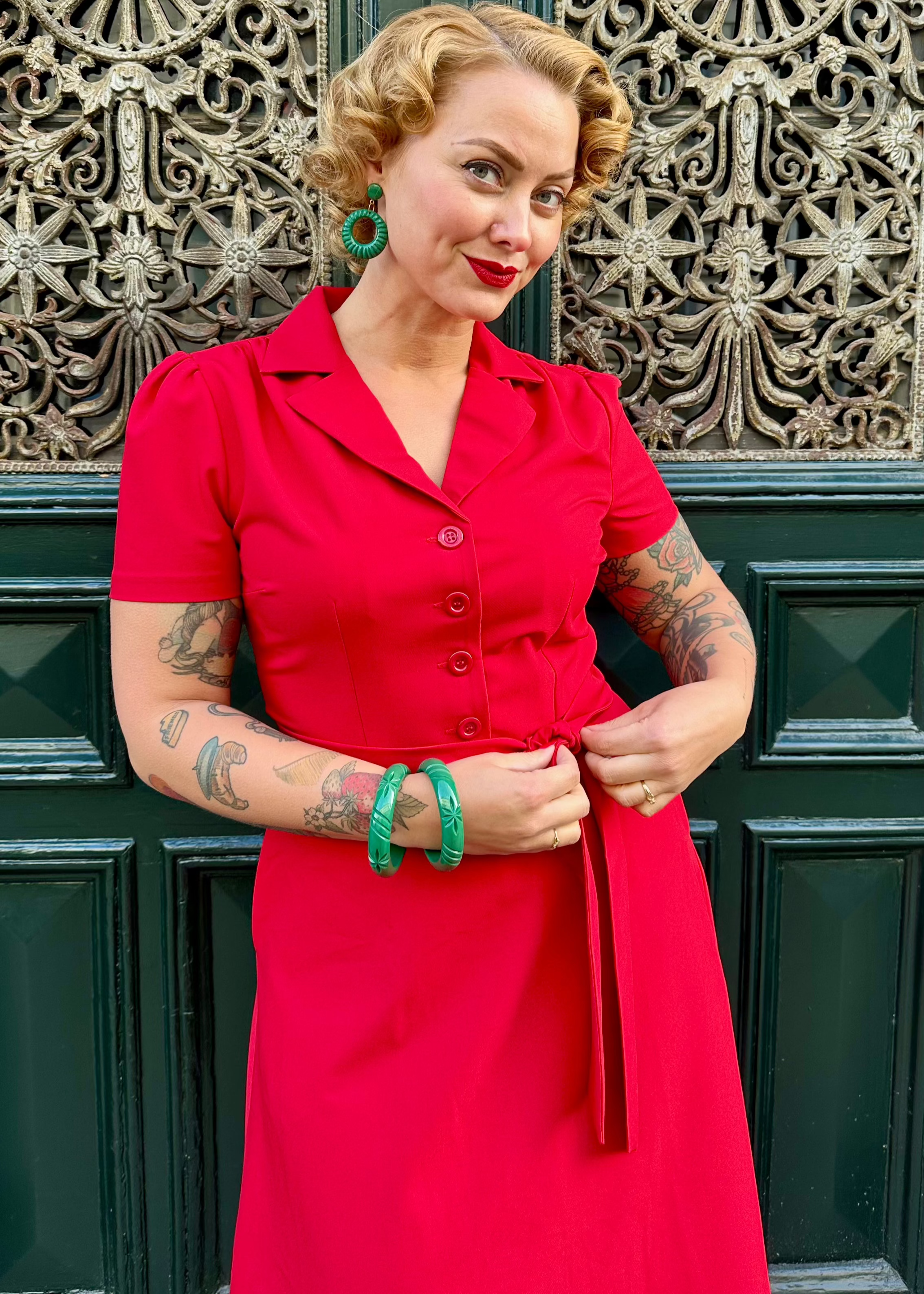 Betty Skjortekjole i rød Kjoler Daisy Dapper 