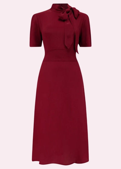 Bloomsbury: Kathy vintage stils kjole i bordeaux Seamstress Of Bloomsbury 