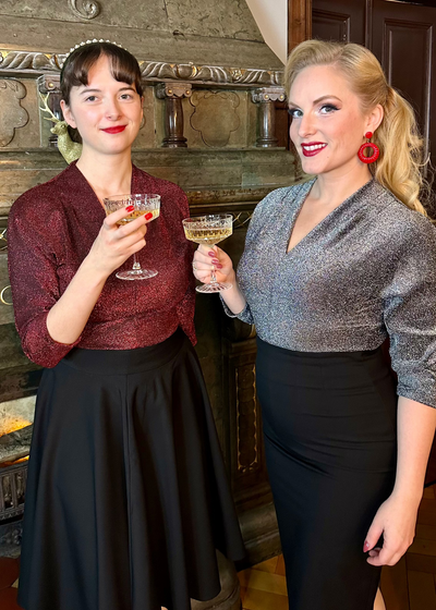 Bon Bon Red Lurex bluse Freddies Of Pinewood 