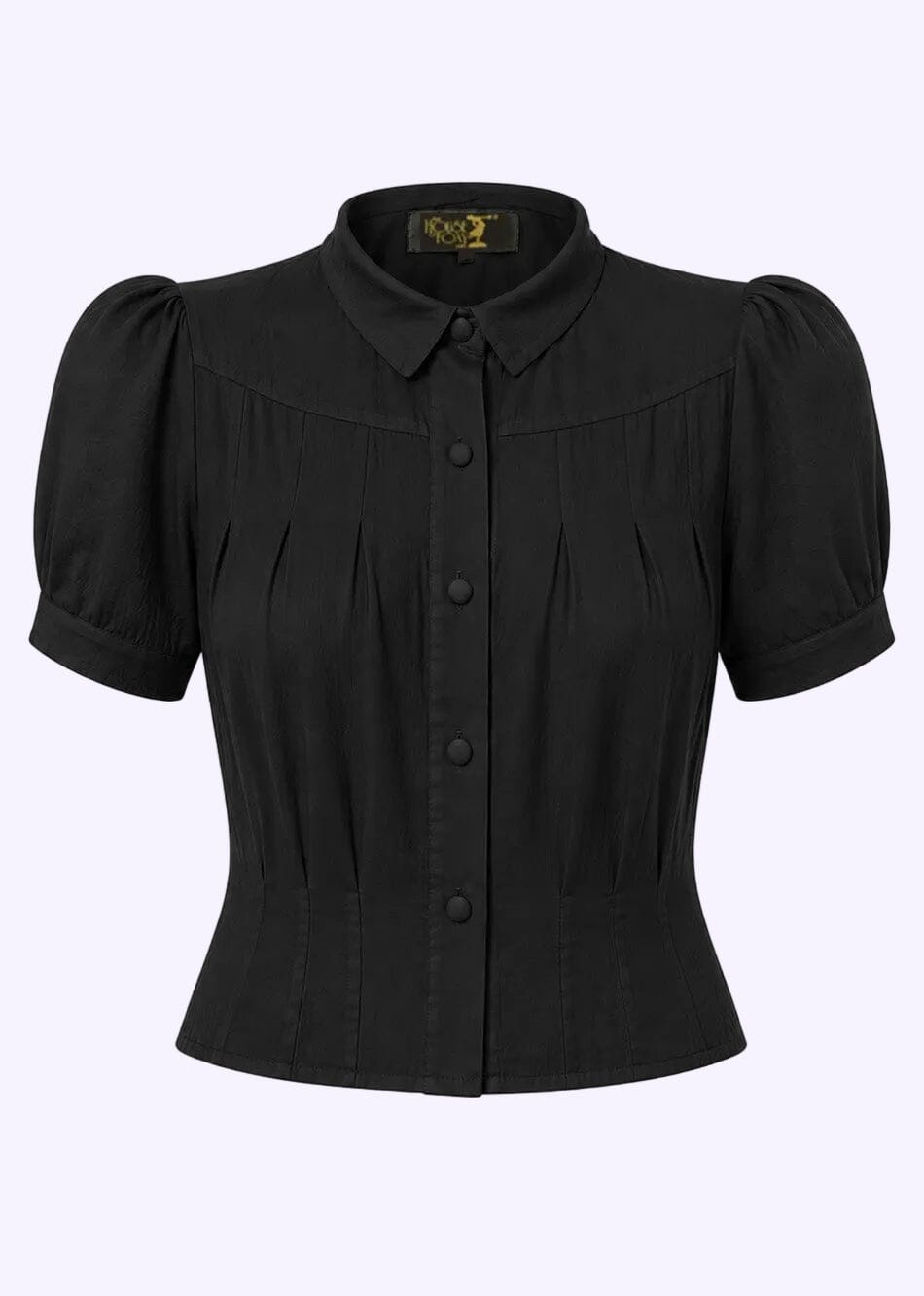 Bonnie kortærmet skjorte - sort kortærmet skjorte House of Foxy 