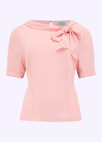 Cindy skjorte med korte ærmer i lyserød Seamstress Of Bloomsbury 