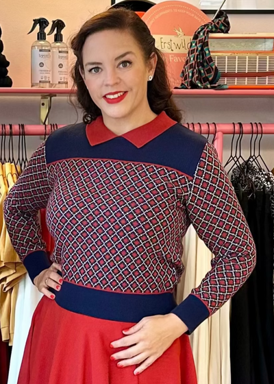 Clara Top, Green Tiles Top cardigan Palava 