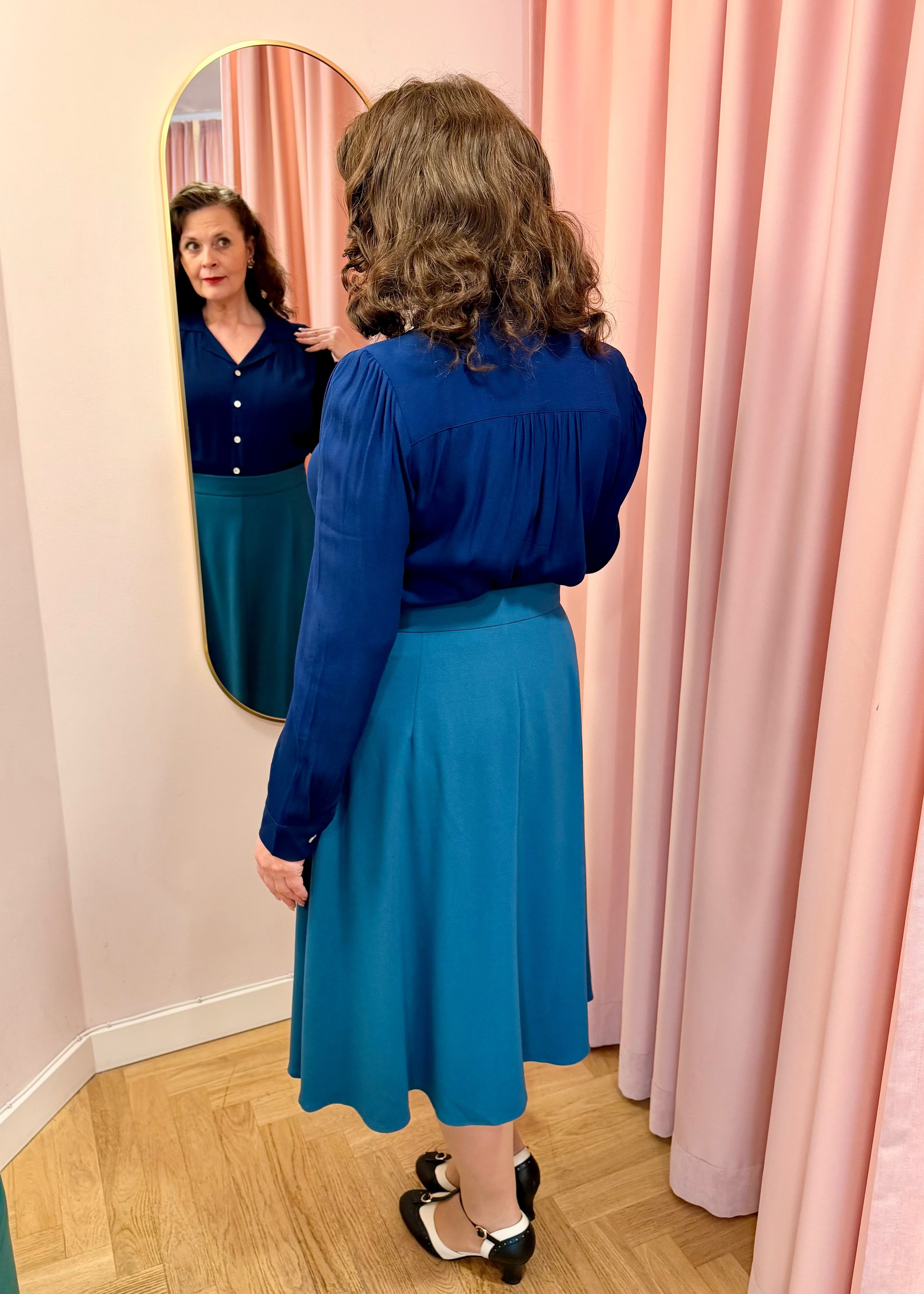 Classic A-line nederdel - muted teal aline nederdel Weekend Doll 