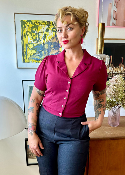 Daisy kortærmet skjorte i berry kortærmet skjorte Daisy Dapper 