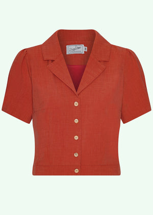 Daisy kortærmet skjorte i brændt orange kortærmet skjorte Daisy Dapper 