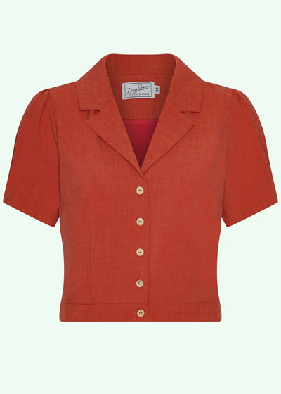 Daisy kortærmet skjorte i brændt orange kortærmet skjorte Daisy Dapper 