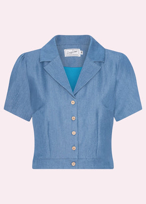 Daisy kortærmet skjorte i denimblå kortærmet skjorte Daisy Dapper 