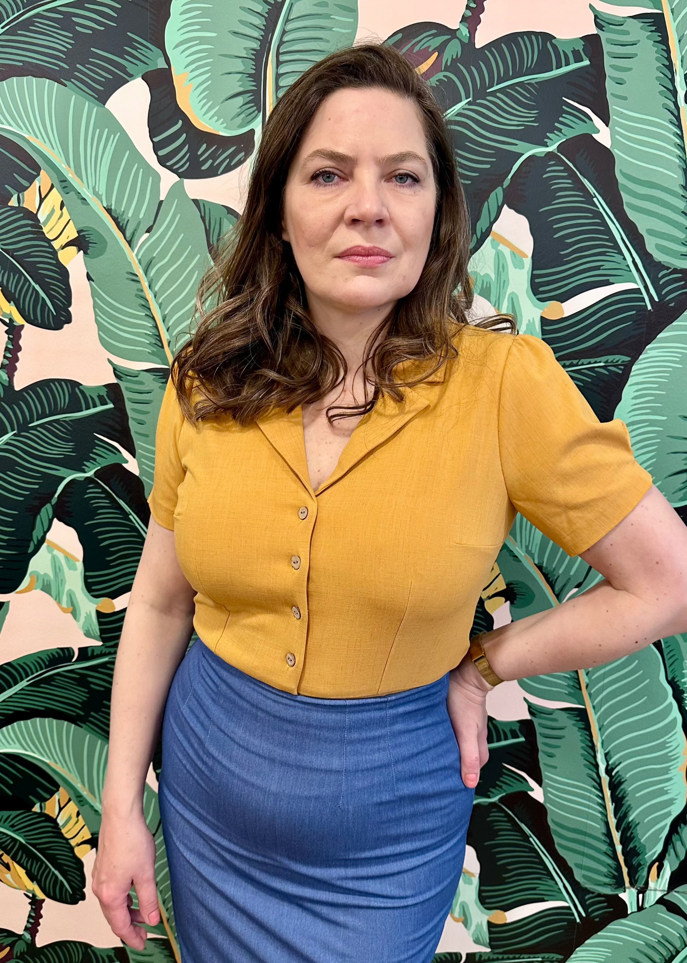 Daisy kortærmet skjorte i lys okker kortærmet skjorte Daisy Dapper 