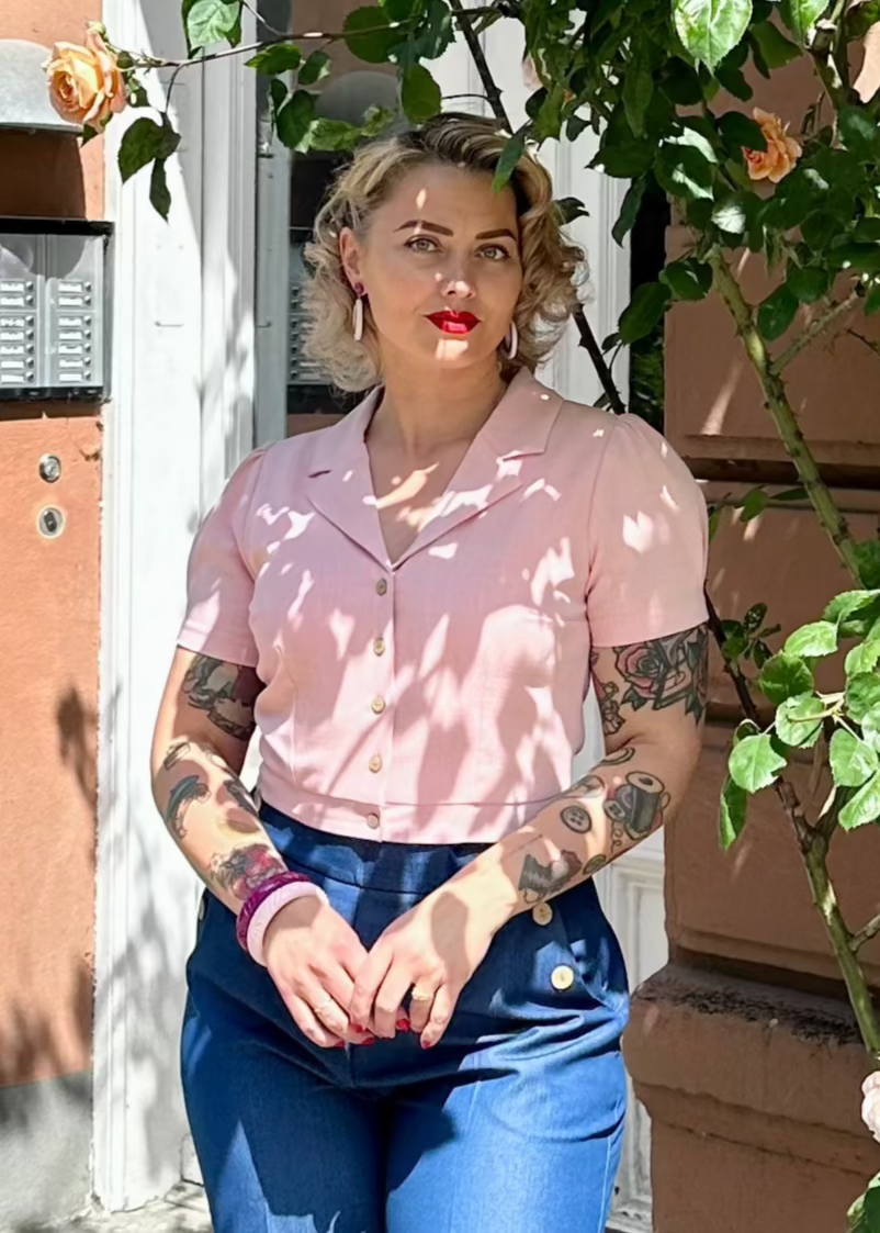 Daisy kortærmet skjorte i lys rosa kortærmet skjorte Daisy Dapper 