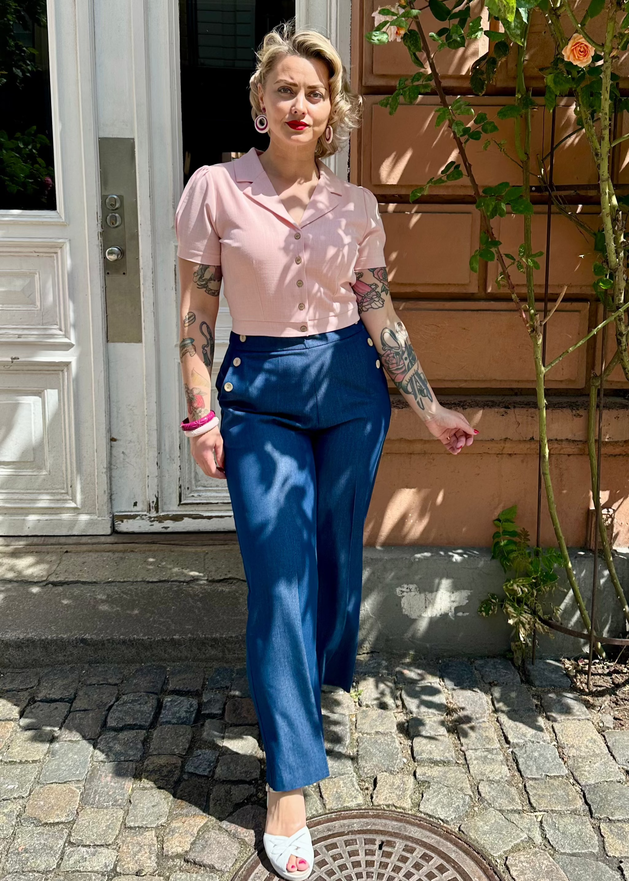 Daisy kortærmet skjorte i lys rosa kortærmet skjorte Daisy Dapper 