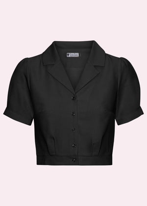 Daisy kortærmet skjorte i sort tøj Daisy Dapper 