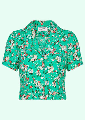Daisy kortærmet skjorte - mint bloom Kortærmet skjorte Daisy Dapper 
