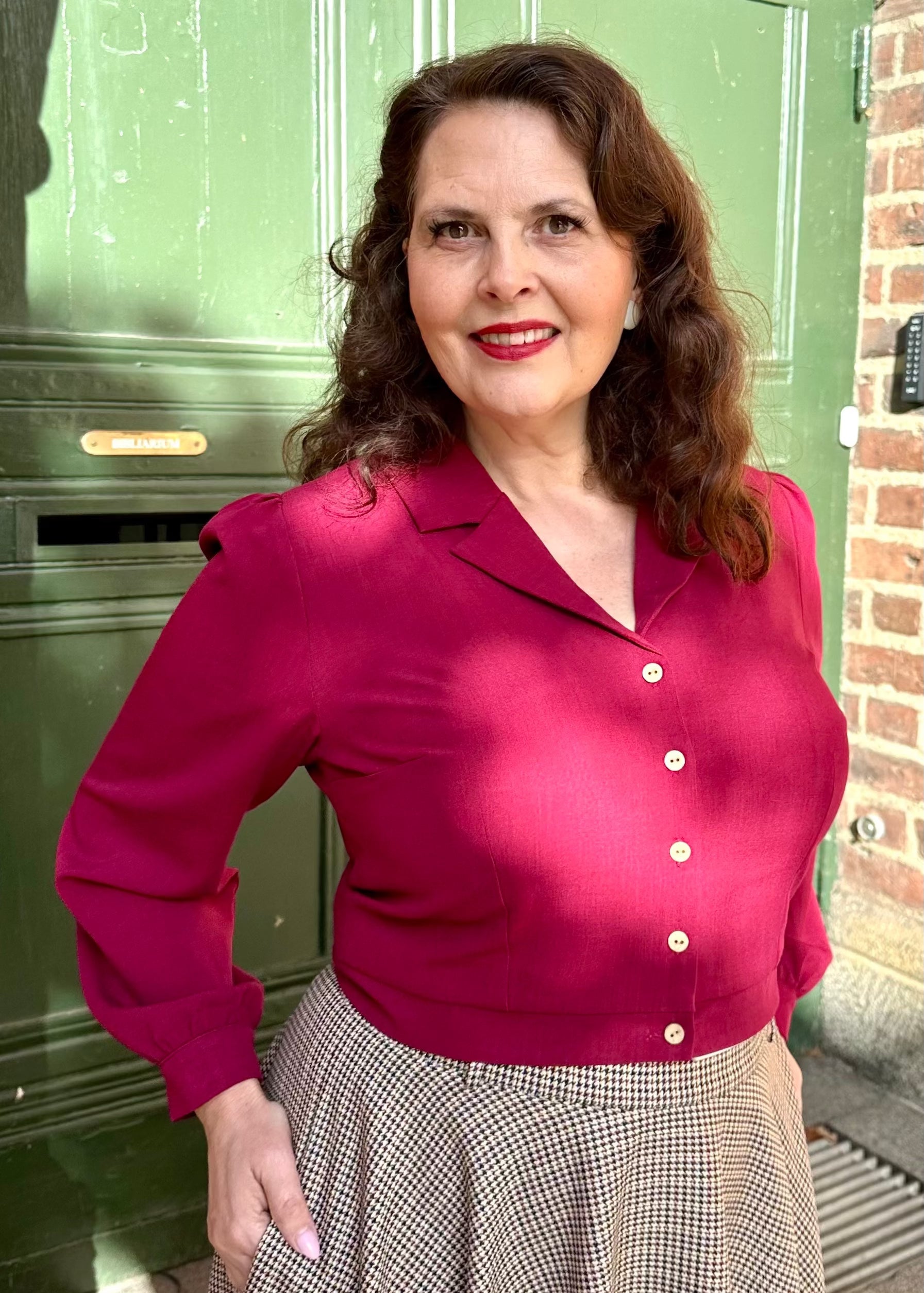 Daisy langærmet skjorte i berry langærmet skjorte Daisy Dapper 