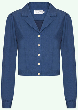 Daisy langærmet skjorte i blå denim-look langærmet skjorte Daisy Dapper 