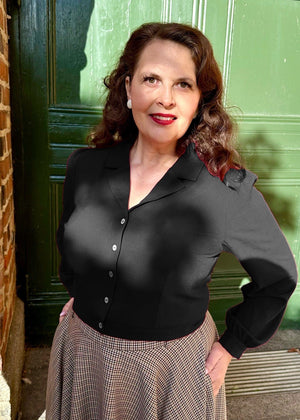 Daisy langærmet skjorte i sort langærmet skjorte Daisy Dapper 