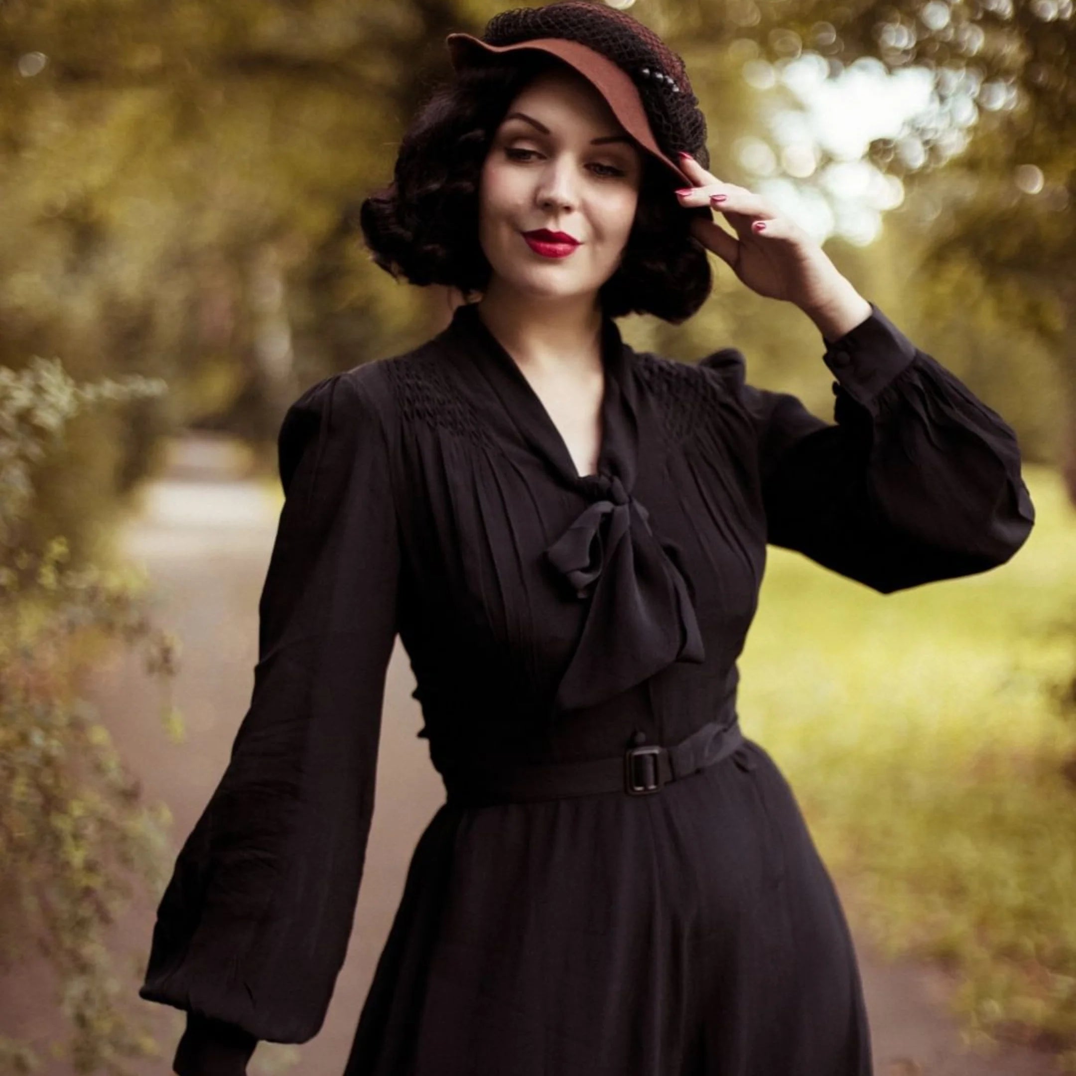 Eva kjole sort i 40'er stil aline kjole Seamstress Of Bloomsbury 