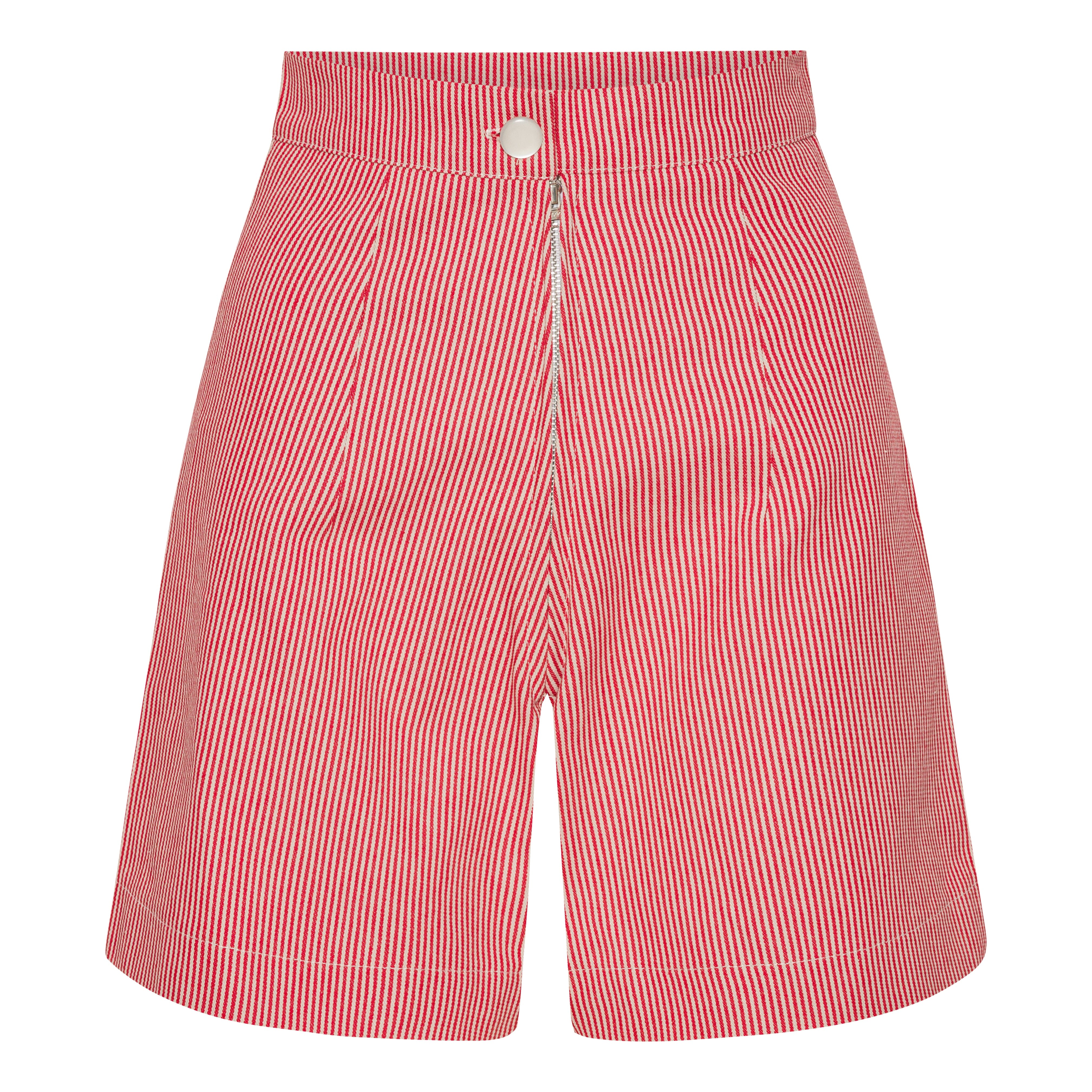 Højtaljede 1950'er stil shorts med røde striber tøj Freddies Of Pinewood 