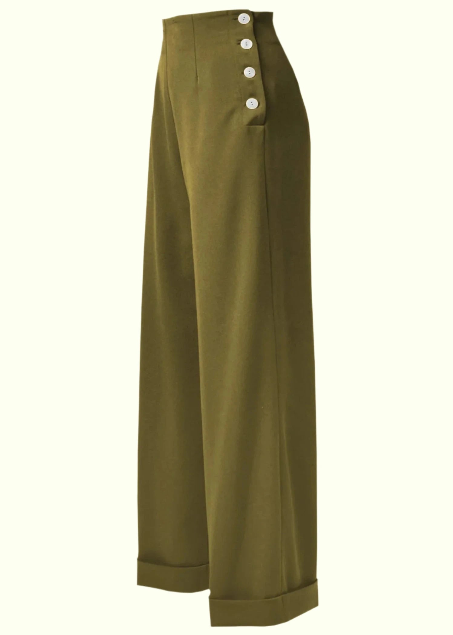 Højtaljede swing bukser i khaki bukser House of Foxy 