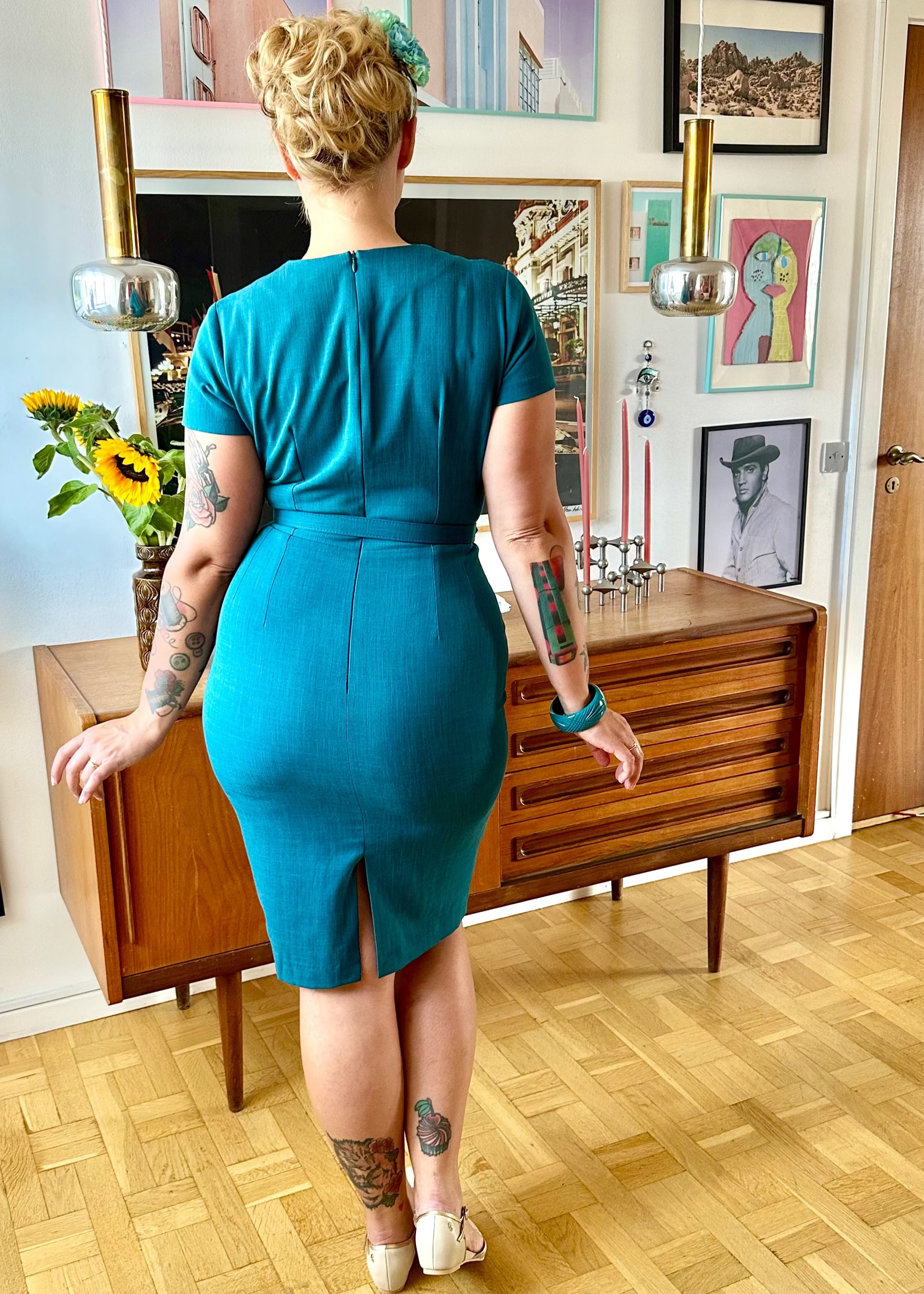 Holly pencilkjole i teal blå Kjoler Daisy Dapper 