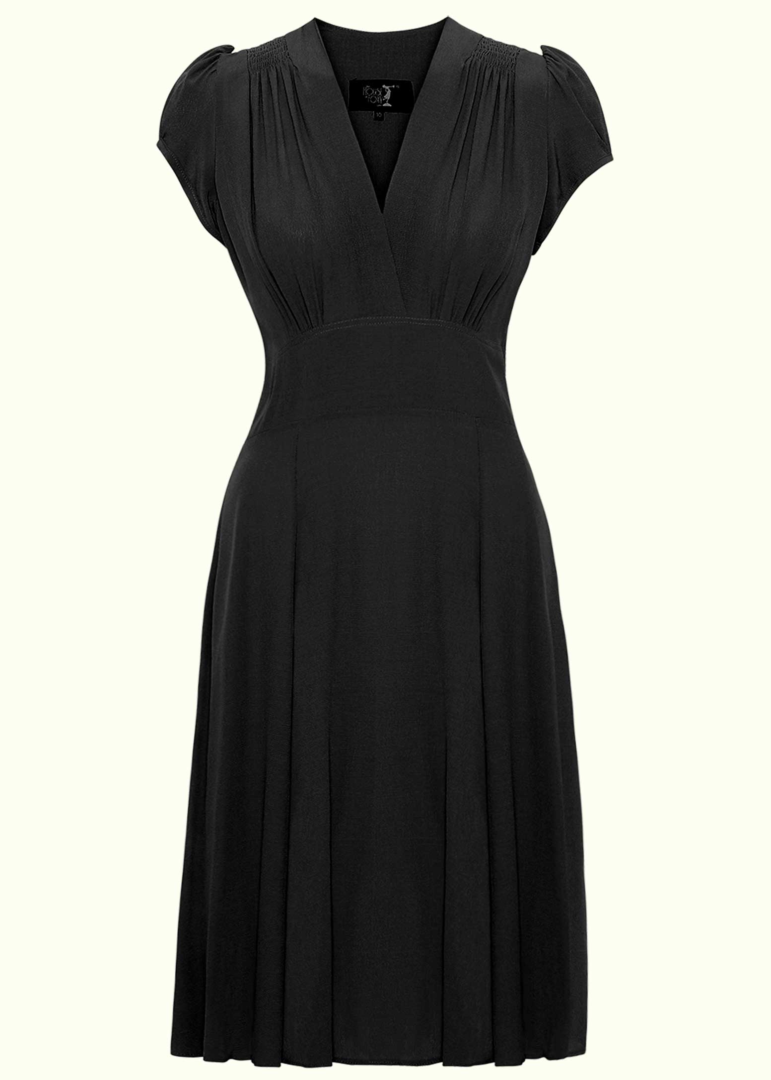 House of Foxy: Ava - Klassisk A-line kjole i sort toej mondokaos 