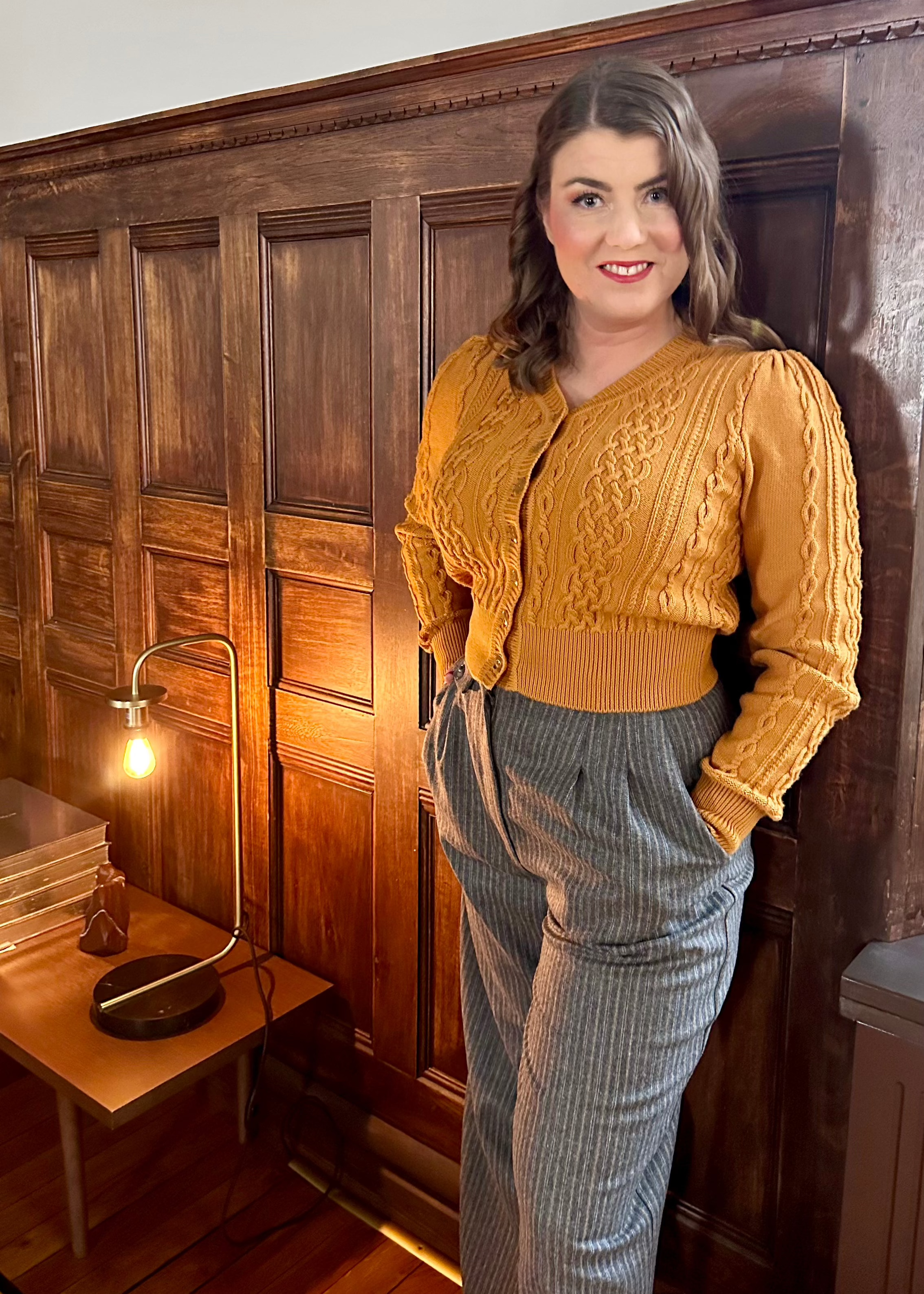 Ice Breaker Cardigan i mustard tøj Emmy Design 