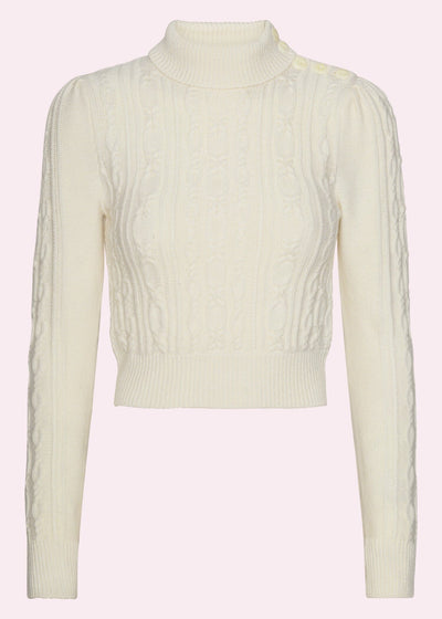 Ice Skater Sweater i naturhvid cashmere blend cardigan Emmy Design 