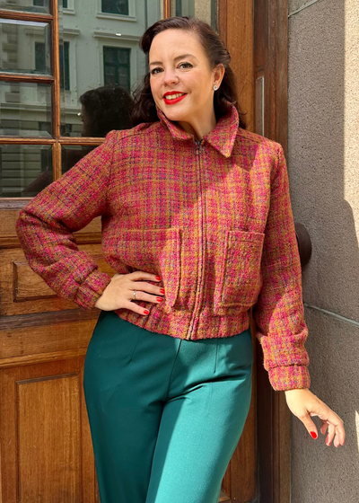 Isla jakke med vævede striber i rustfarvet look jakke King Louie 