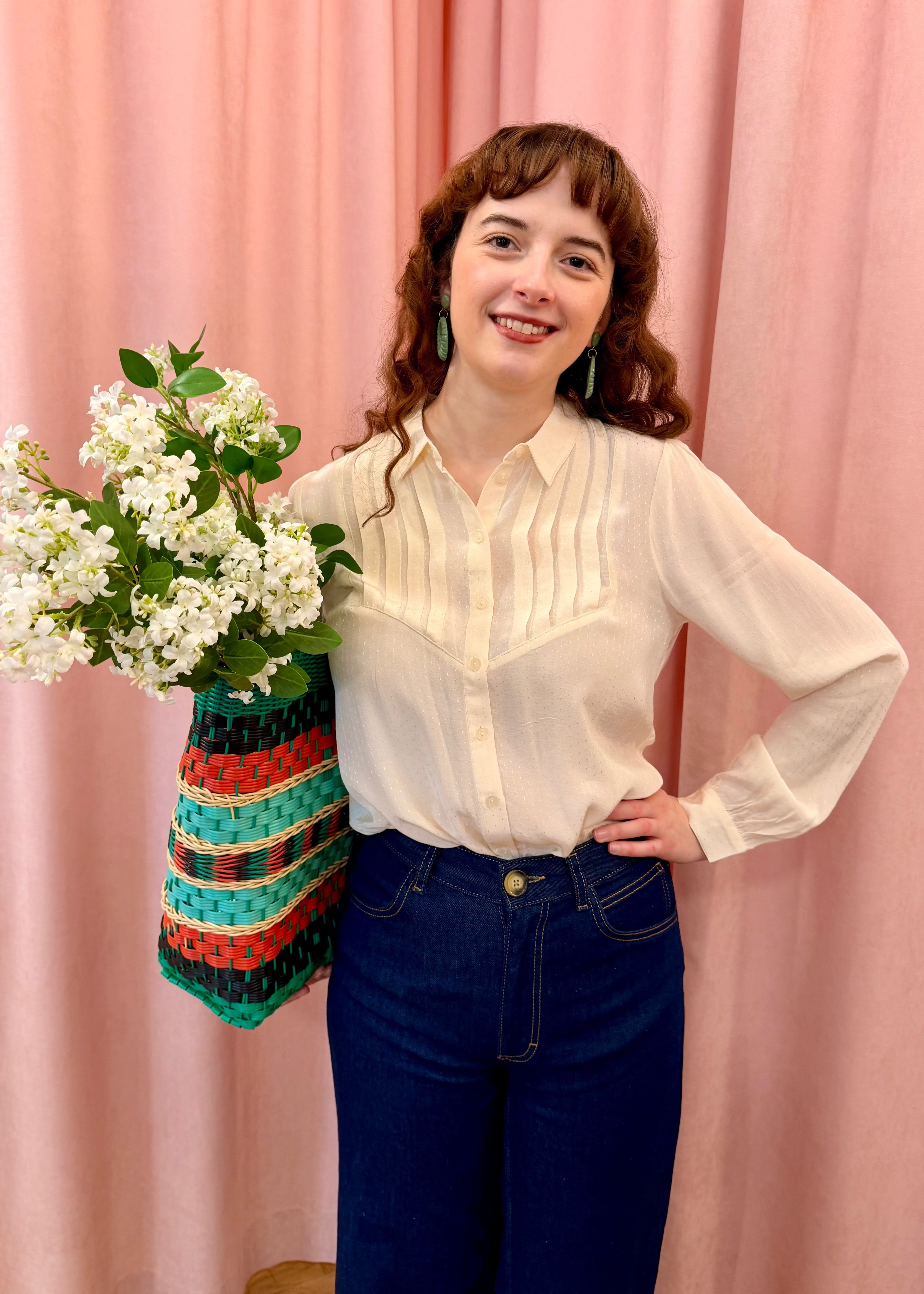 Karen Blouse - creme langærmet skjorte King Louie 