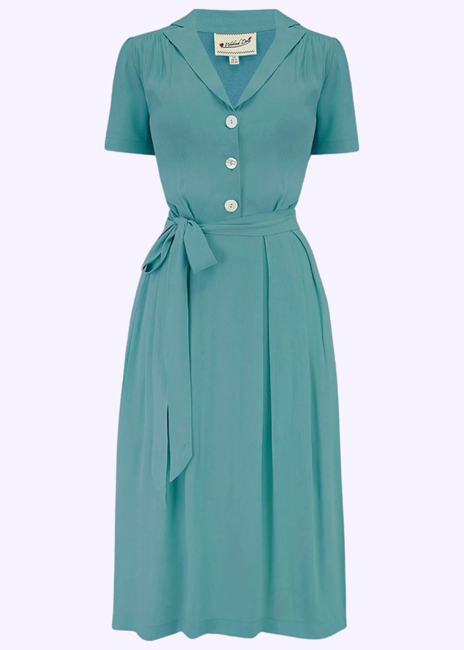 Katherine skjortekjole i teal skjortekjole Weekend Doll 
