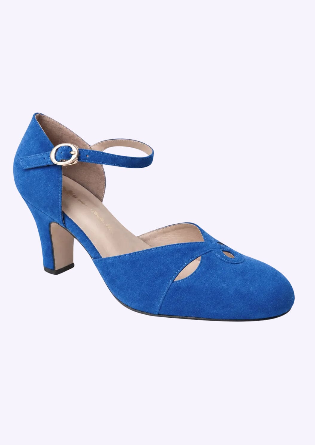 Klassisk pump i ruskind af Mondo Kaos - yale blue sko Charlie Stone 