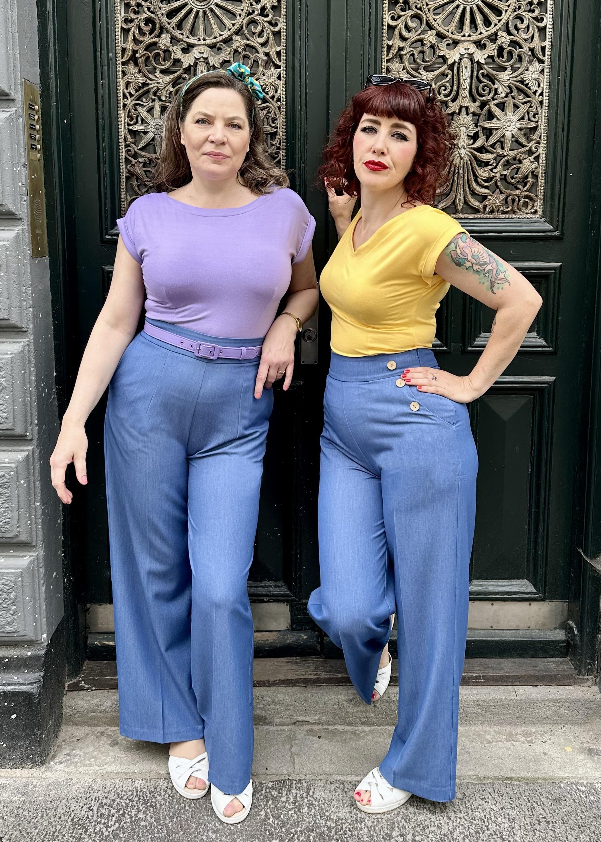 Kortærmet vendbar boatneck top i lavendel jersey top Daisy Dapper 