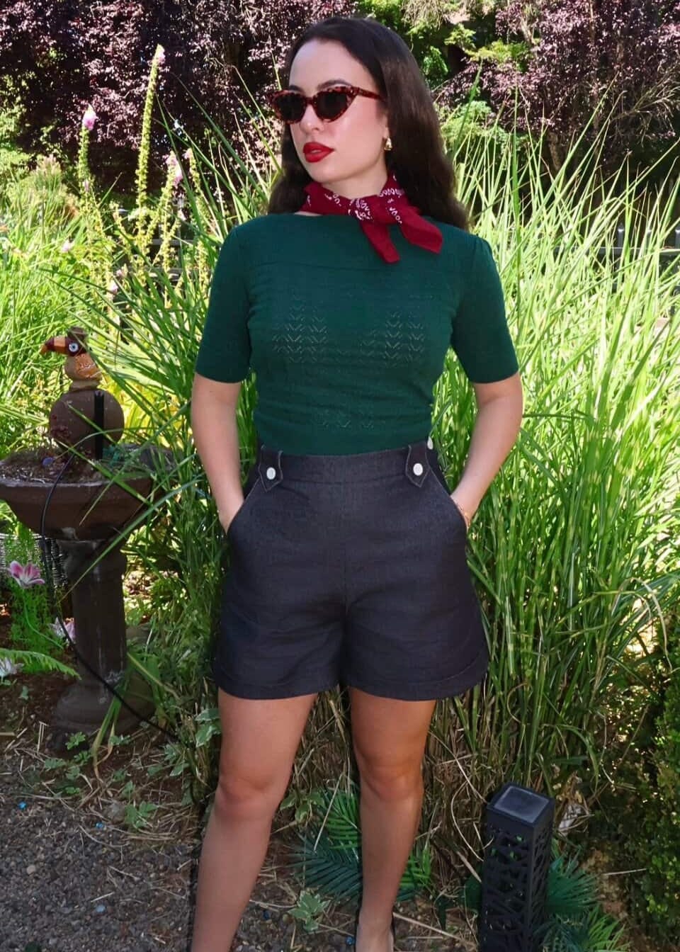 Lana strikbluse - grøn strik top Weekend Doll 