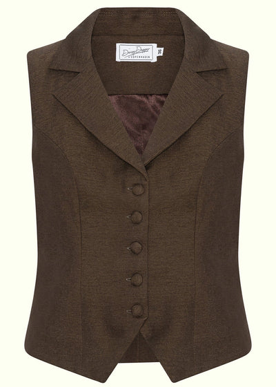 Marlene vest i mørkebrun vest Daisy Dapper 