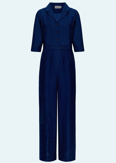 Maxine buksedragt med 3/4 lange ærmer i navy buksedragt Daisy Dapper 