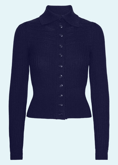 Notable Knit Jacket i Midnight navy blå cardigan Emmy Design 