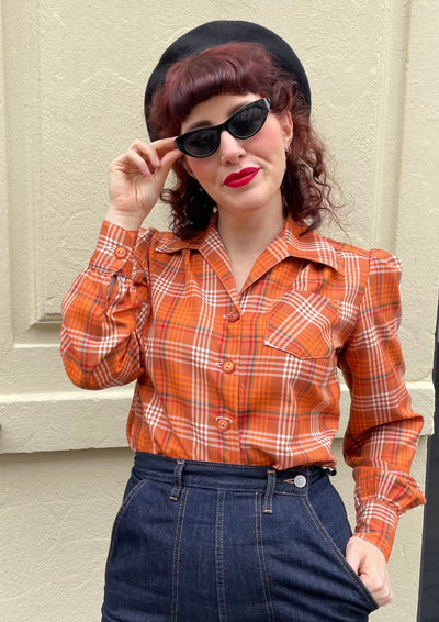 Orange Tartan Work Shirt Freddies Of Pinewood 