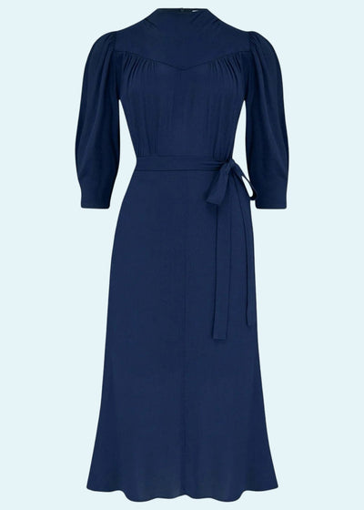 Rita midi kjole i navy blå aline kjole Weekend Doll 